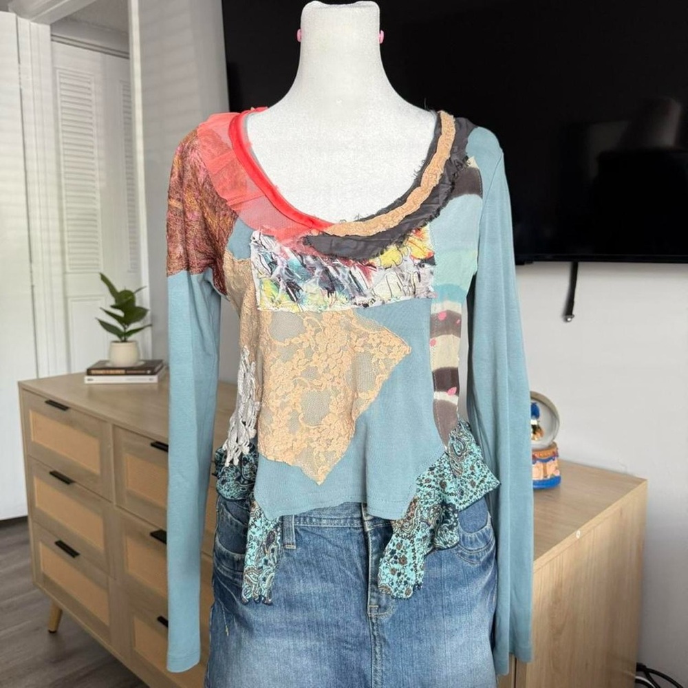 one of one handmade patchwork long sleeve